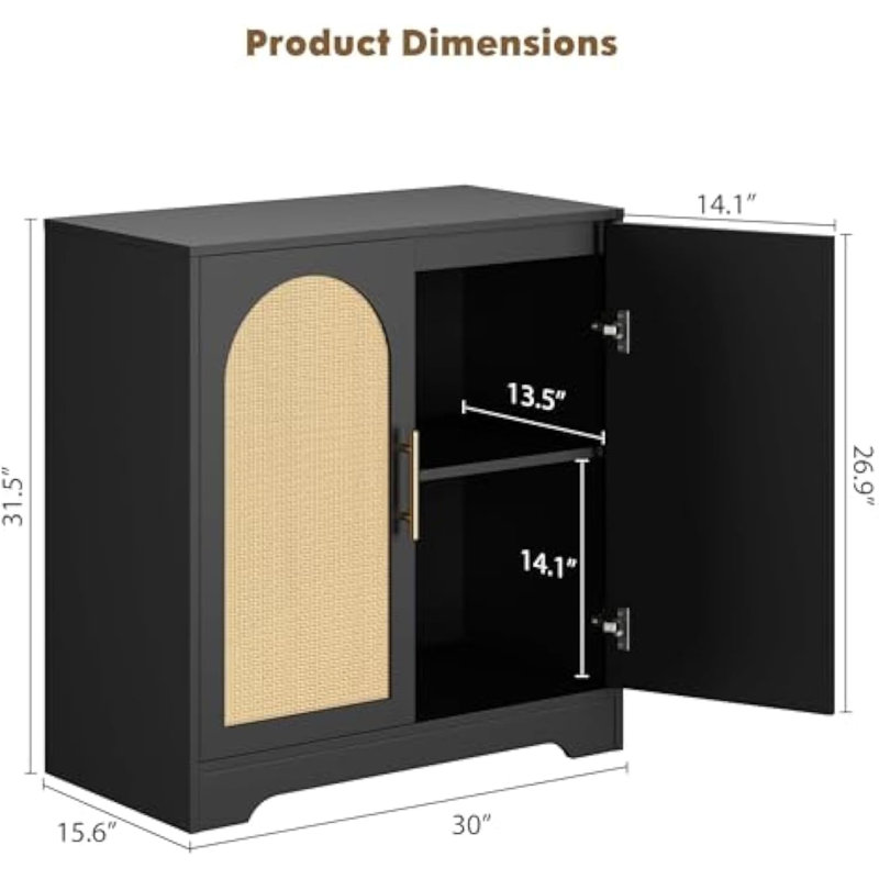 46cm Sideboard, Black