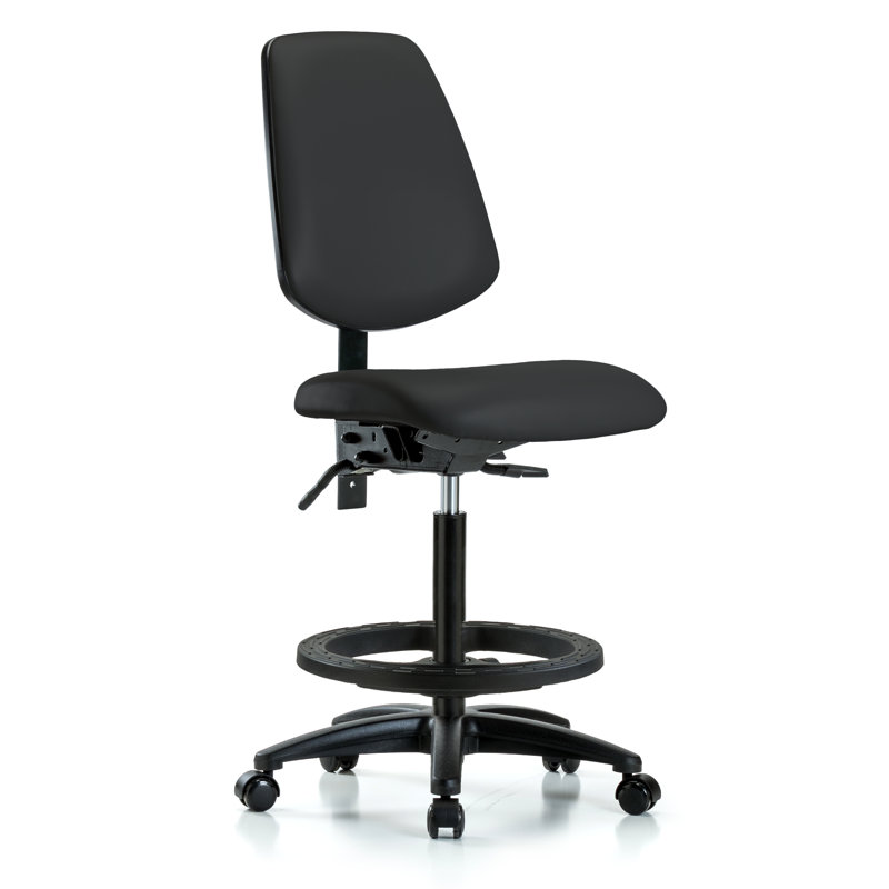 Chaise de dessin Jana, Noir, Roulettes, Non inclus