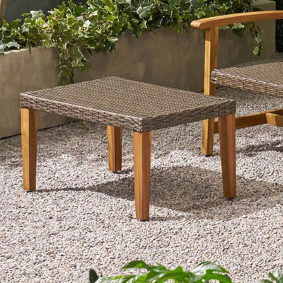 HAMPTON WOOD + WICKER OTTOMAN
