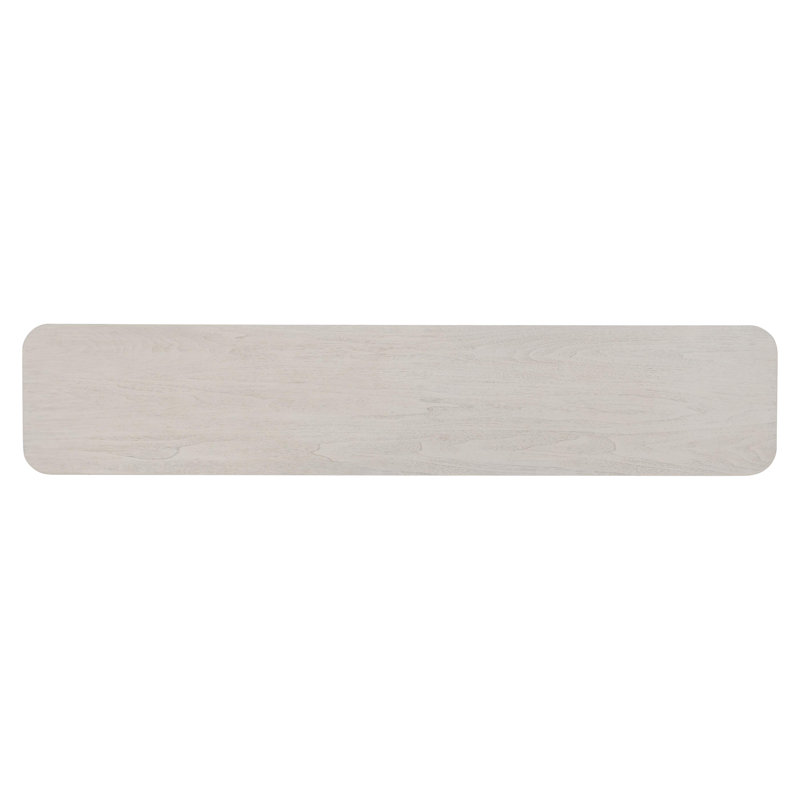 Sereno 80'' Beige and Gray Wood Console Table with Metal Stretcher