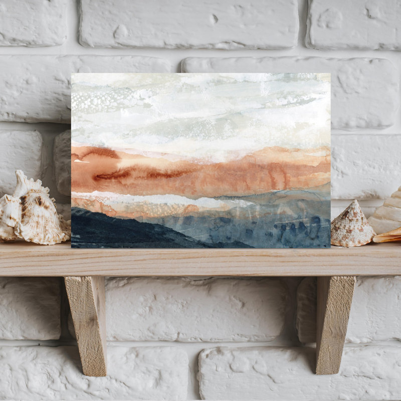 Art contemporain contemporain abstrait bord de mer, H 12 po x l 18 po