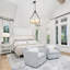 6 - Light 19.69'' Dimmable Modern Drum Candle  Chandelier With Glass Shade-2004979612