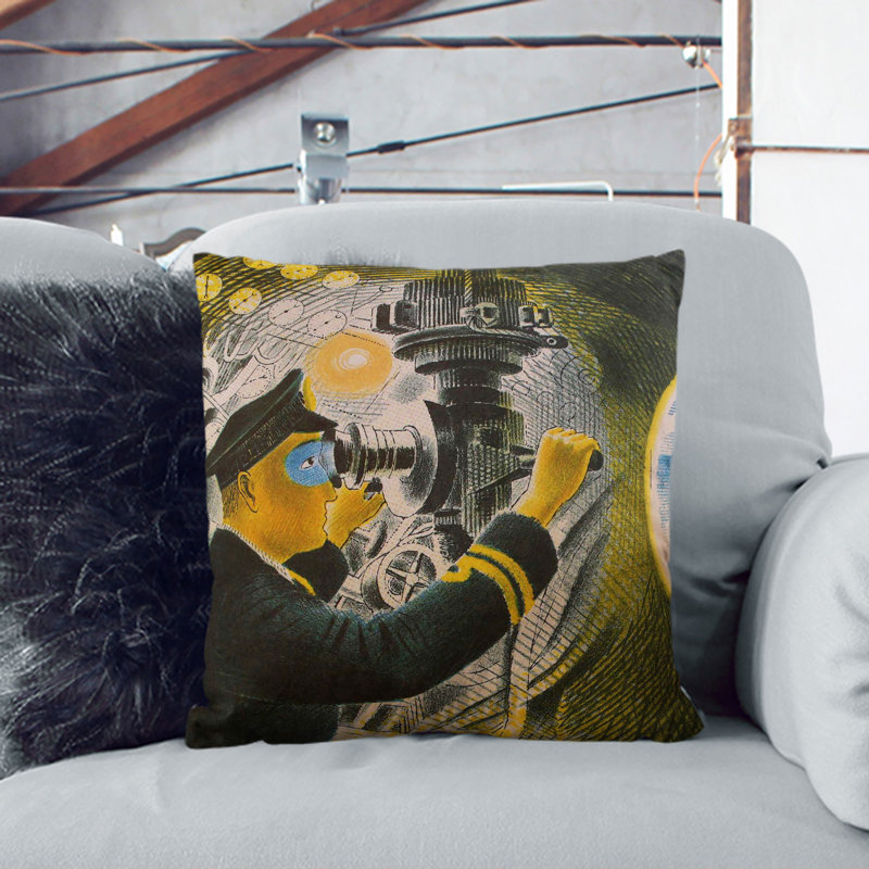 Submarine Square Throw Cushion, 40cm H x 40cm W x 15cm D, Black