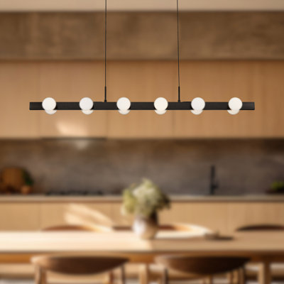 Luminaire suspendu géométrique unique à 6 lumières DEL Rezz