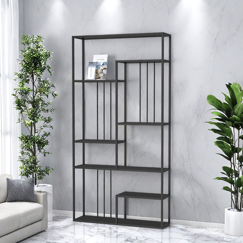 Bibliothèque de rangement de haute qualité, Noir, (7 tablettes) H 78,7 po x l 39,3 po x P 11,8 po