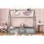 Lit simple en bois avec clôture et porte en bois de pin gris-130040617-130040618