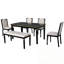 6 pièces Twiggs avec 4 chaises capitonnées à haut dossier et 1 banc-896824901