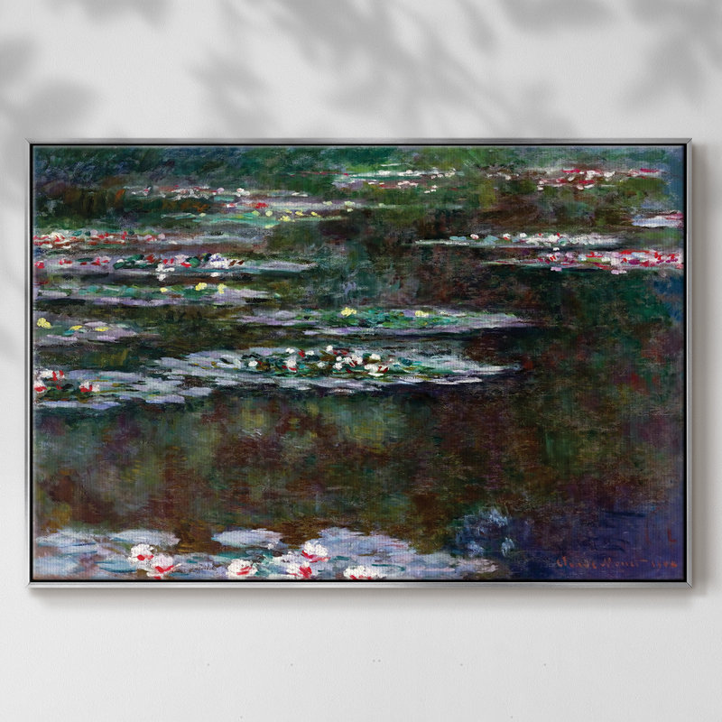 Water Lilies, 1904 03, reproduction d'art sur toile, H 25 po x l 37 po x P 2 po, Argent