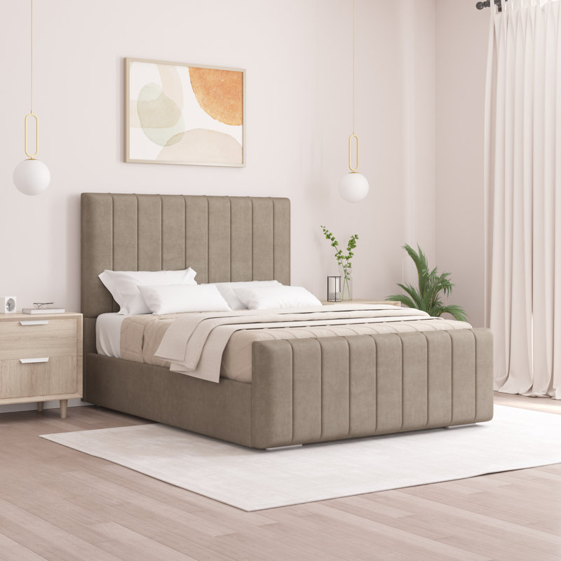 Scarlette Upholstered Bed Frame, Single (3'), Coffee