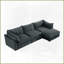 Canapé modulaire moderne en L à 3 places avec repose-pieds mobile en chenille moderne Rangement pour le salon