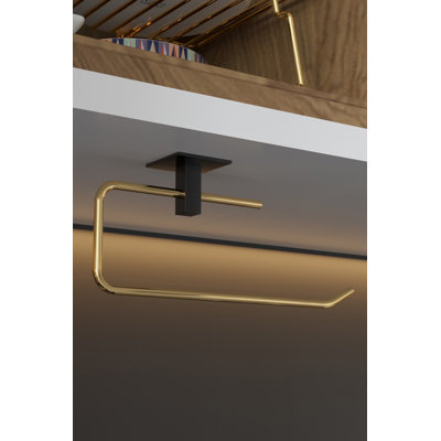 Elegant Gold Metal Paper Towel Holder, 3.1 x 2.0 x 9.8 inches | 100% Durable Metal Construction | Stylish Kitchen Accessory for Easy One-Handed Tear | Perfect for Home & Restaurant Use, Adds a Touch of Luxury to Your Countertop