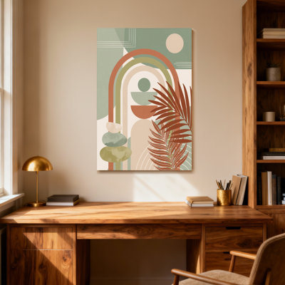 Abstract Abstract Rainbow Palm Leaf Pattern Art