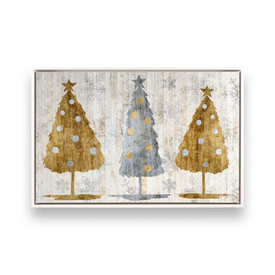 Imprimé d'arbres de Noël métalliques