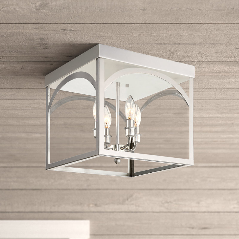 Encastré à 4 lumières de 12,38 po, Nickel poli
