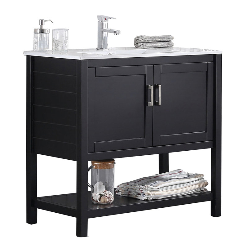Meuble-lavabo simple 36 po avec lavabo, Espresso
