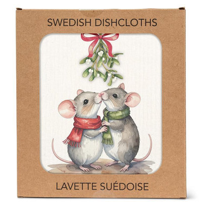 Souris sous le gui de vaisselle
