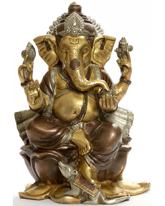 Kamalasana Ganesha avec Om (AUM) et Trident Mark sur le front