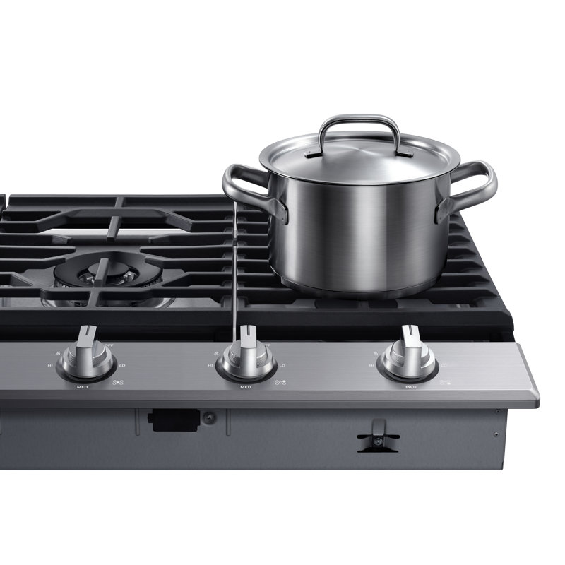 30" Gas Cooktop 5 Burners, Transitional, Silver, NG/LP