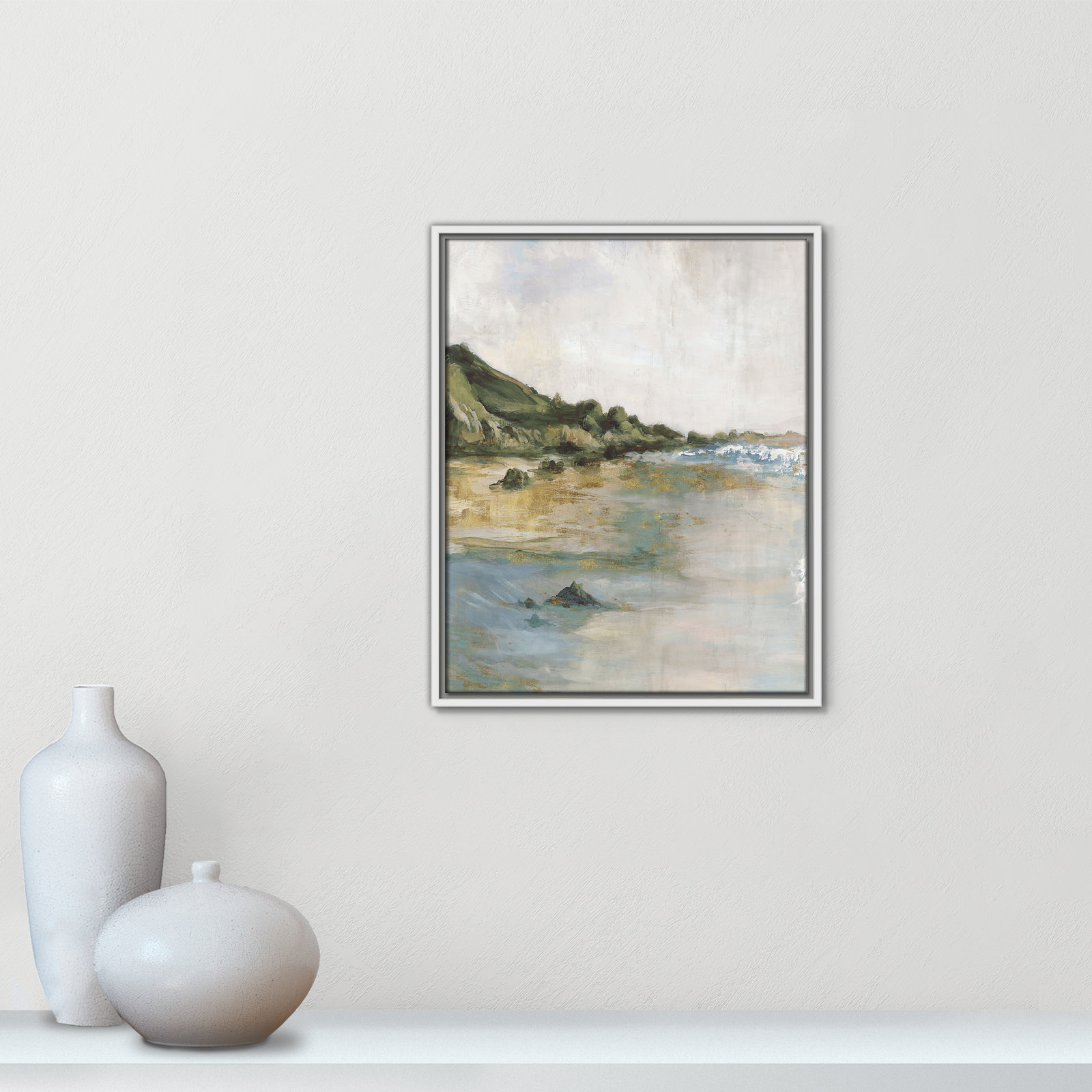 Cordoba "Tide's Edge" Print, 21.5" H x 17.5" W, White
