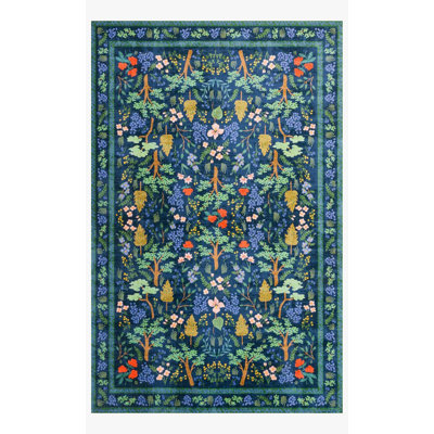 Tapis floral tissé de couleur pastel et motif floral