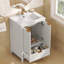 Ensemble de meuble-lavabo moderne avec lavabo, trou de robinet simple, panneaux de porte texturés, tiroir et rangement spacieux pour une utilisation pratique-2041848352