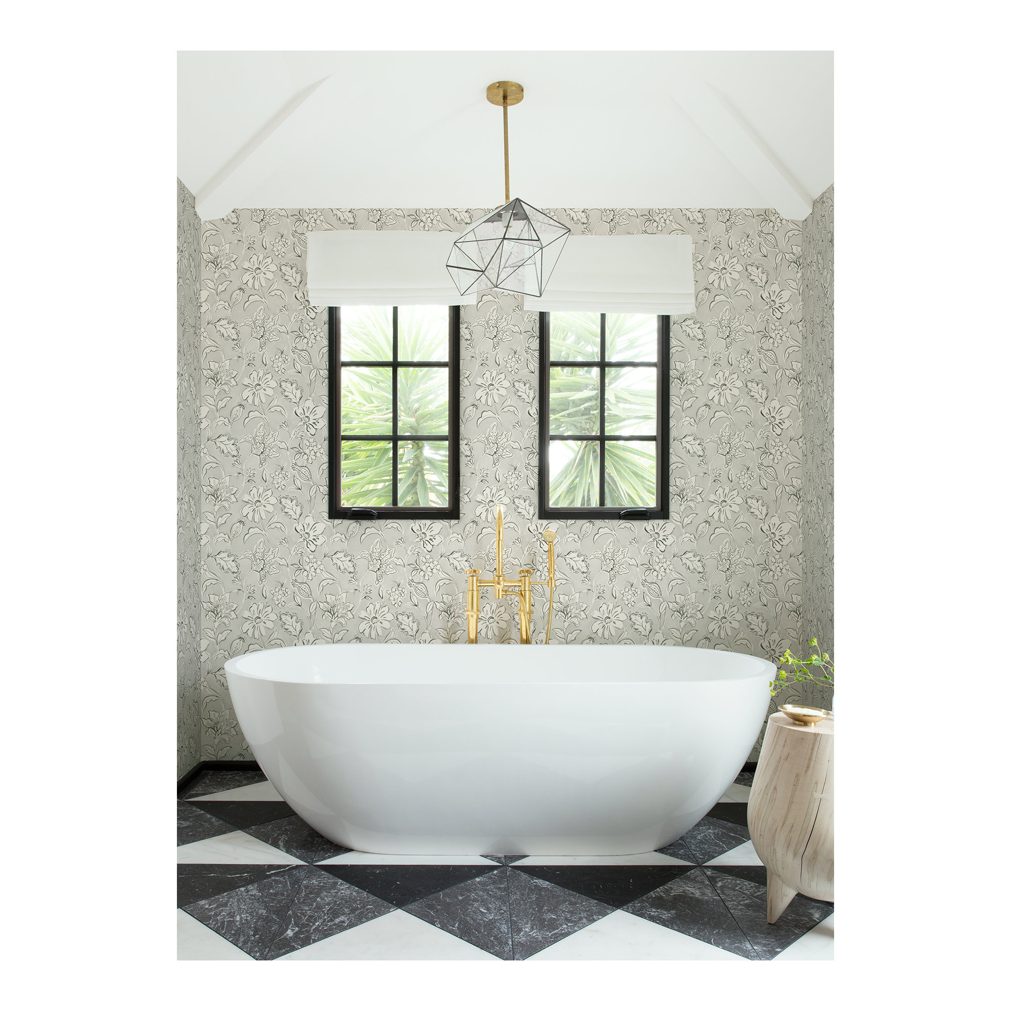 Chelsea Floral Wallpaper, Gray