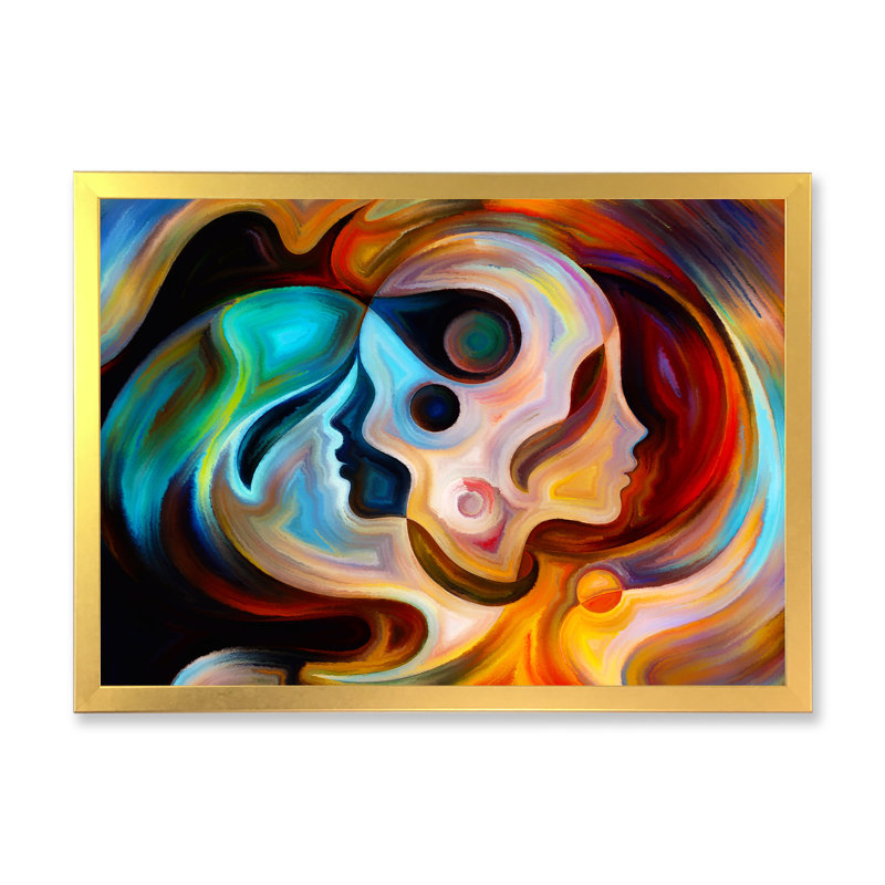 «Blue Orange and Red», reproduction d'art sur toile, H 34 po x l 44 po, Toile à cadre d'angle fermé doré