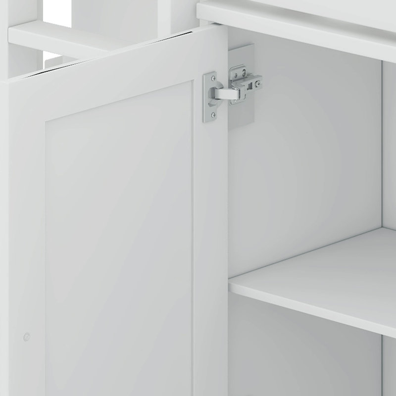 Twin Loft Bed With Drawer And Shelf Cabinet And Pulling-Out Desk, White