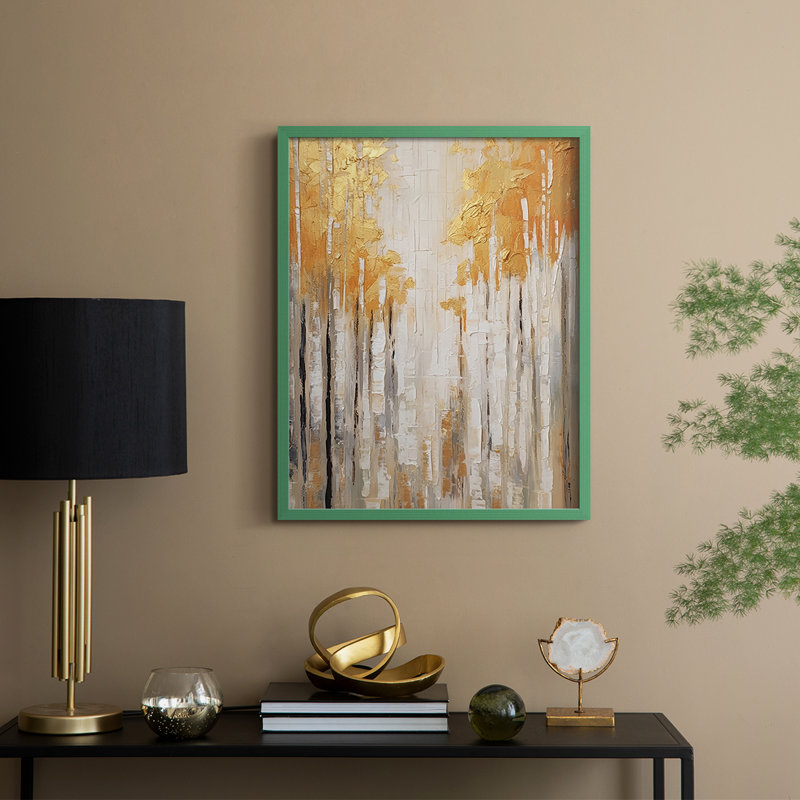 ABSTRACT Series CMXLII, reproduction encadrée - bois massif, H 30 po x l 24 po, Vert