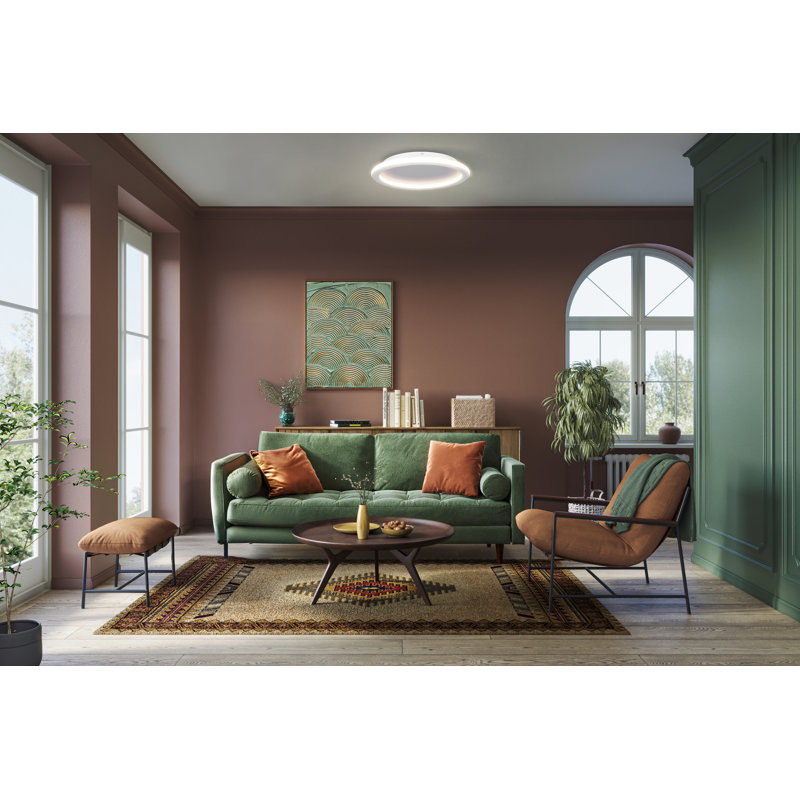 GAVYN 16 In. 1 Light Integrated LED Black Modern Flush Mount, White