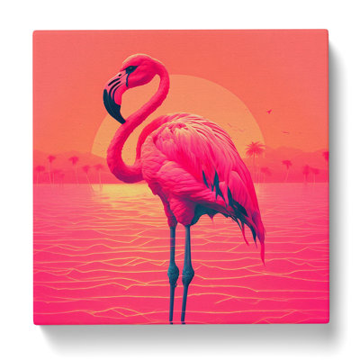 Flamingo Vaporwave - No Frame Print