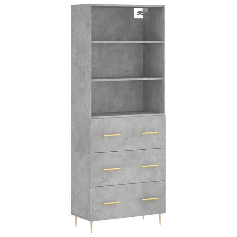 Berberia 69.5cm Sideboard, Concrete Grey