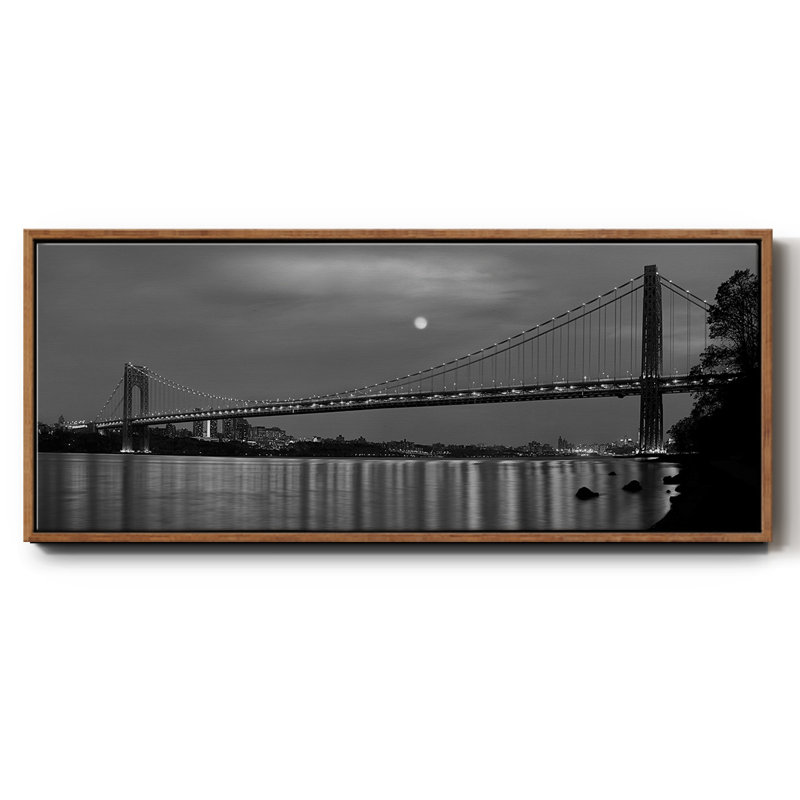 George Washington Bridge- Framed Canvas, 20" H x 50" W