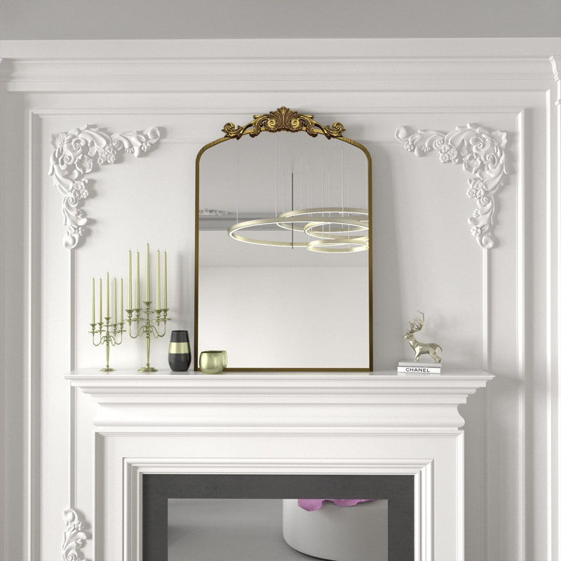 Wooster Arch Decorative Wall Mirror, 32" x 20", Brushed Gold
