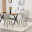 Ensemble de 4 chaises modernes en polyuréthane matelassé à losanges avec pieds en métal noir-786373671