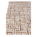 Natural Hide hand-tufted Leather Hide Ivory/Beige/Multi Area Rug