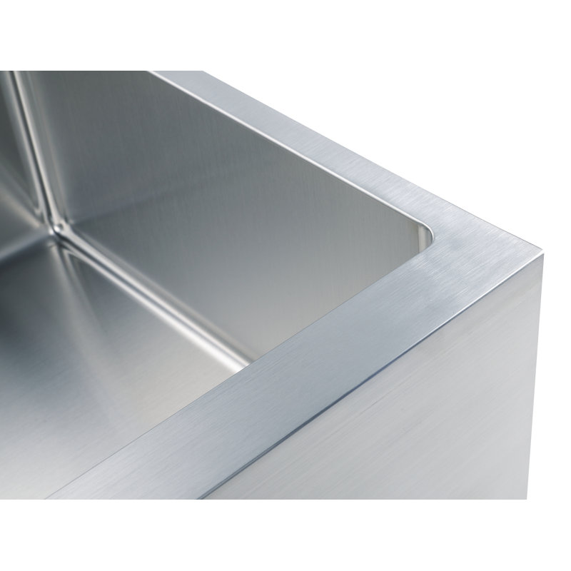 KDK HOME 18'' W Single Bowl Stainless Steel Farmhouse Kitchen Sink with 1 Faucet Hole