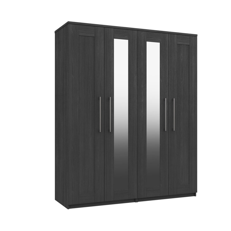 Alishma 4 Door Manufactured Wood Wardrobe, Graphite
