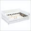Grand lit plateforme tapissier avec USB et tiroirs de rangement-131640486