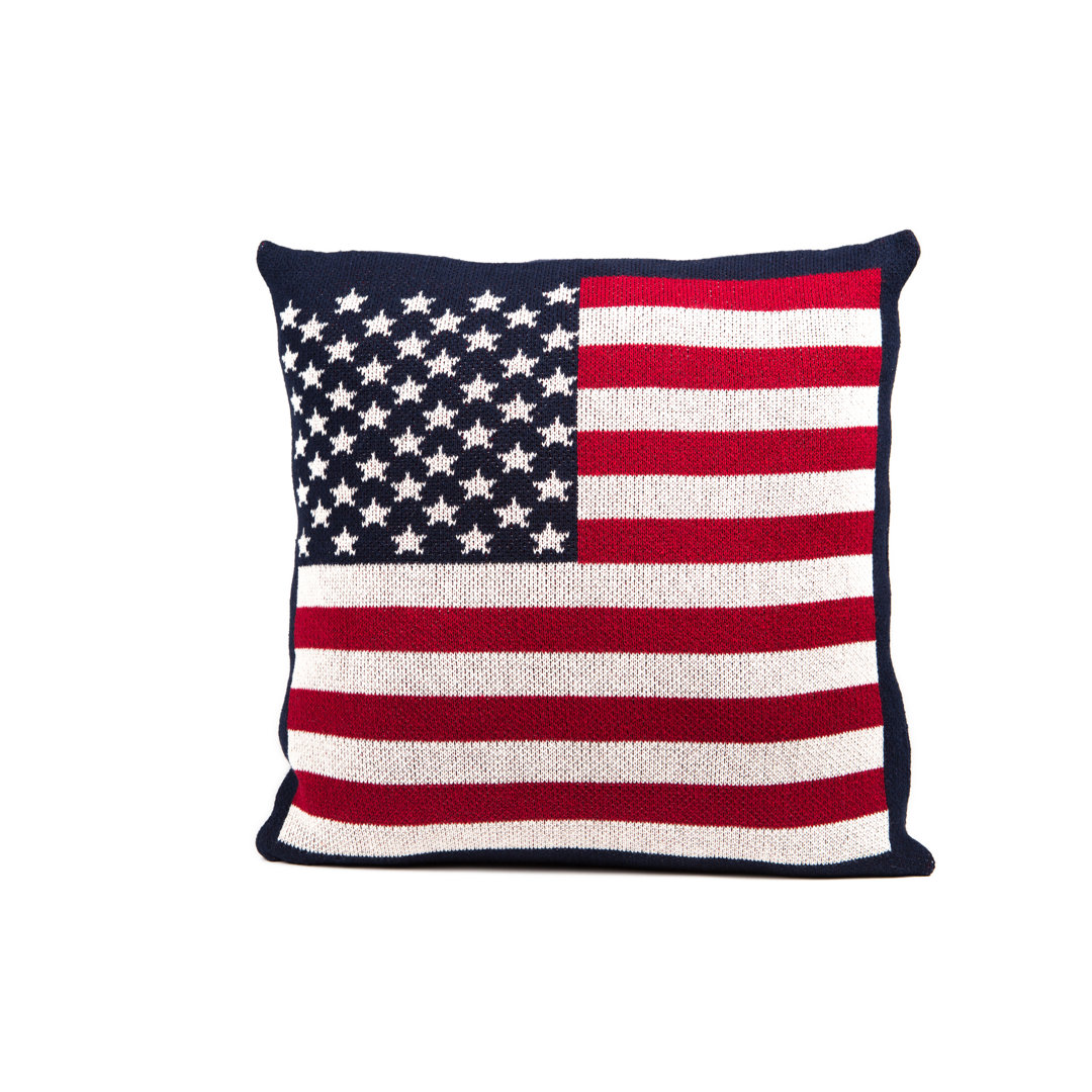 American Striped Cotton Blend Throw Pillow In2Green