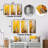 Minimalism Yellow Poteries - Abstract Still Lifes Metal Art Print Set Of 3-409804319