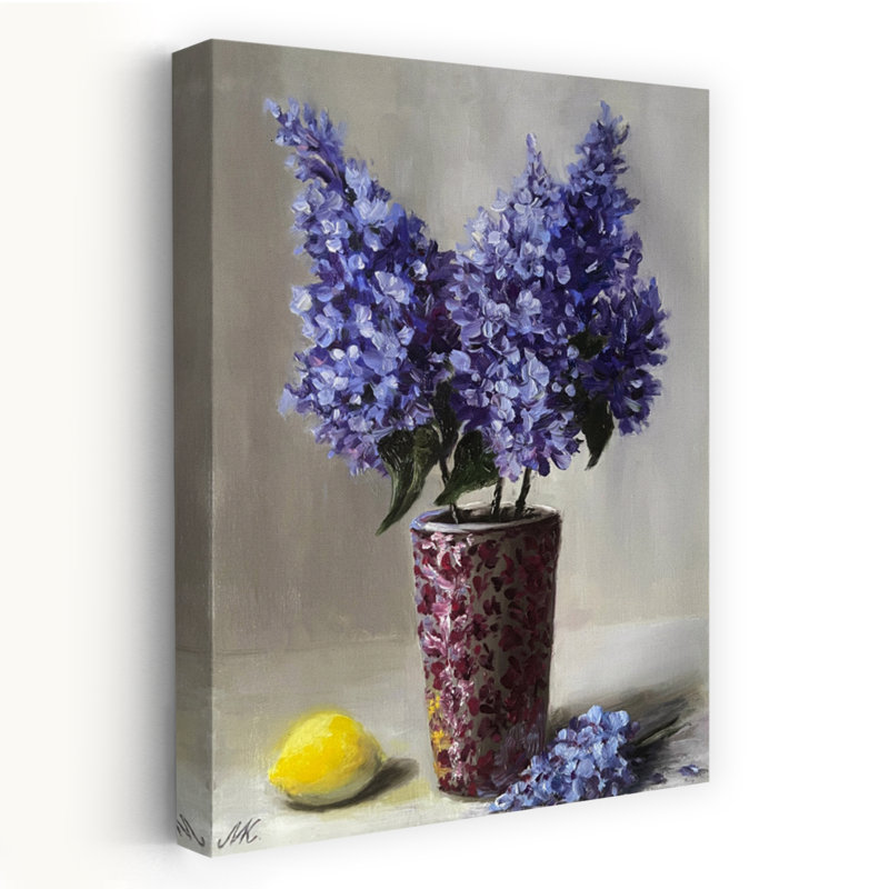 Lilac Still Life With Lemon by Marina Kozyr - Wrapped Canvas Print, 60.96 cm H x 40.64 cm W