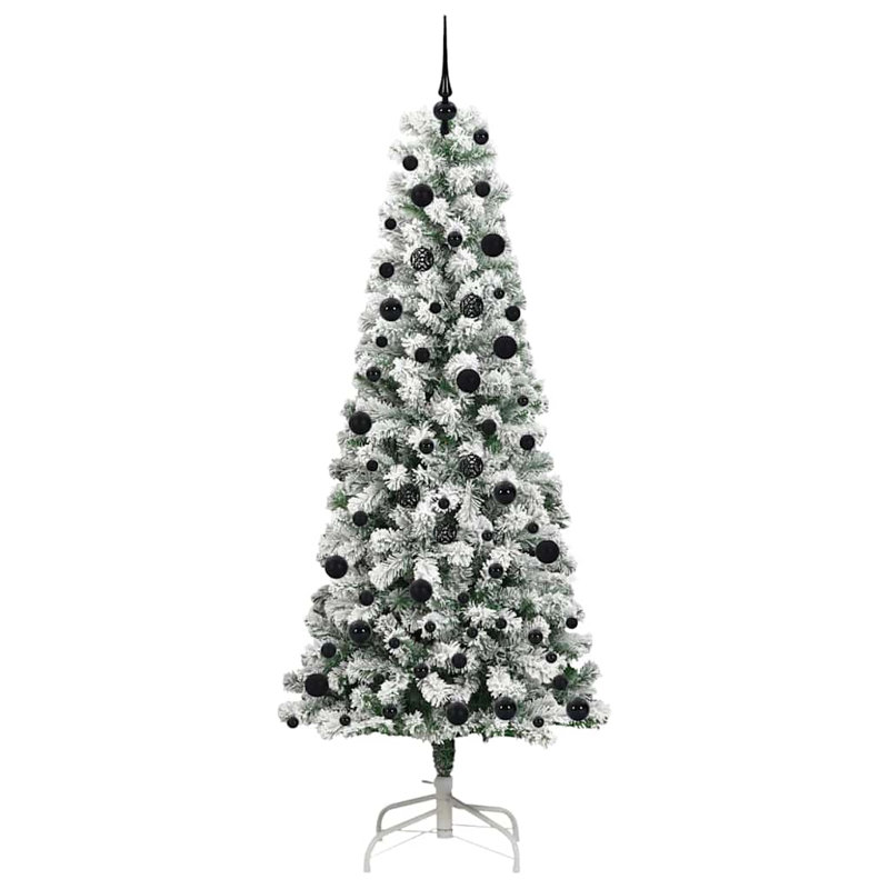 Artificial Hinged Christmas Tree Green and white, 7.87 ft