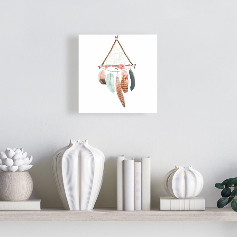 Triangular Dream Catcher Canvas | Bohemian Home Decor Art