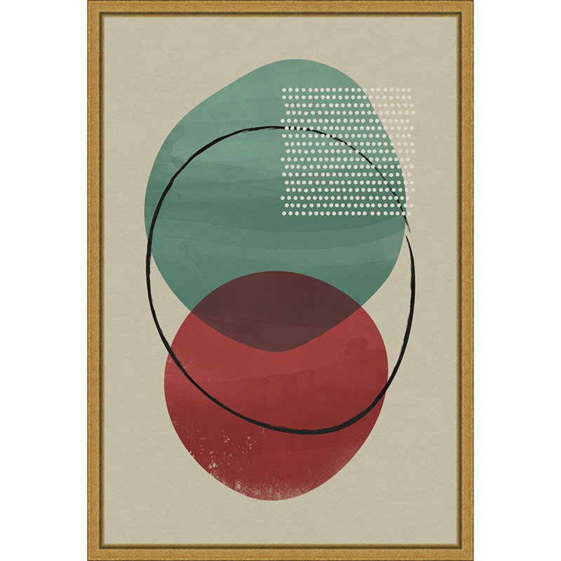 «Geometric Hues I» par Gary William, reproduction d'art sur toile encadrée, H 23 po x l 16 po