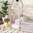 Full Size Rubber Wood House Floor Bed Frame with Roof &amp; Guardrails - No Box Spring Needed, Pink Bedroom-703077322-703077317