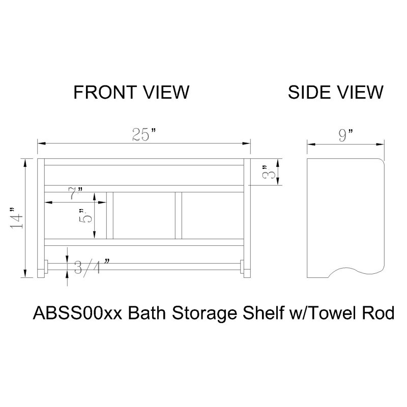Accent Shelf with Towel Bar, Grey
