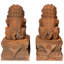 2 Piece Foo Dog Rust Patina Figurine Set