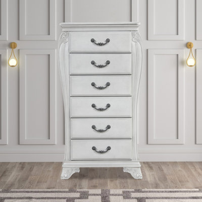 Commode à bijoux en bois massif 6 tiroirs Cambria Hills