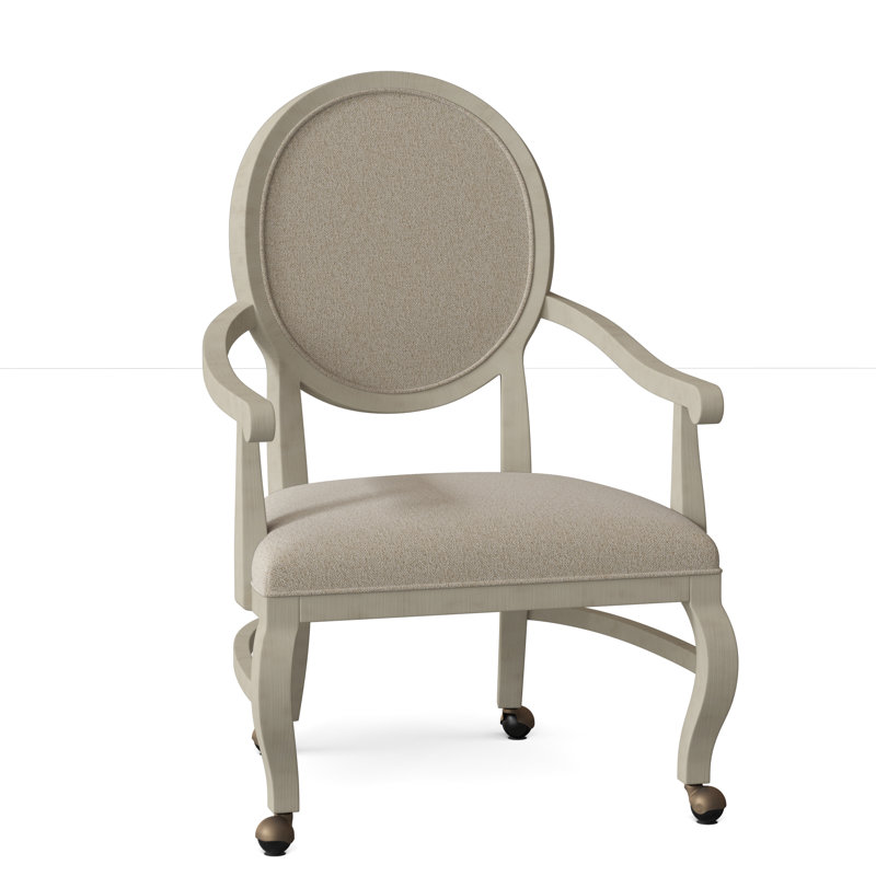Oakland Upholstered King Louis Back Arm Chair, 8794 Parchment, Montego Bay